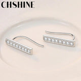 925 Silver Zircon Earrings Women Wedding Engagement Jewelry