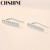 925 Silver Zircon Earrings Women Wedding Engagement Jewelry