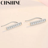 925 Silver Zircon Earrings Women Wedding Engagement Jewelry