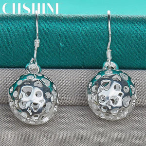 925 Silver Round Ball Earrings for Women