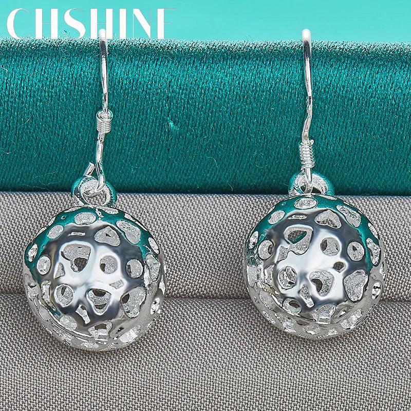 925 Silver Round Ball Earrings for Women