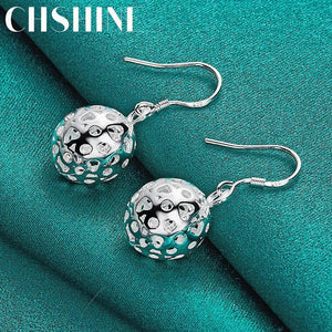 925 Silver Round Ball Earrings for Women