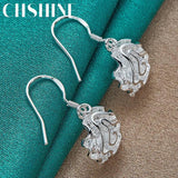 925 Silver Rose Flower Earrings for Women's Banquet Party