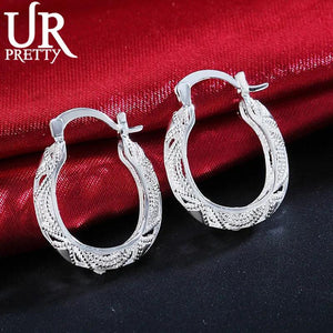 925 Silver Round Earrings Women Engagement Wedding Jewelry