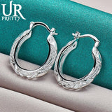925 Silver Round Earrings Women Engagement Wedding Jewelry