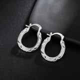 925 Silver Round Earrings Women Engagement Wedding Jewelry