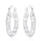 925 Silver Round Earrings Women Engagement Wedding Jewelry