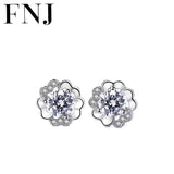 Flower Earrings 925 Silver Zircon Studs for Women