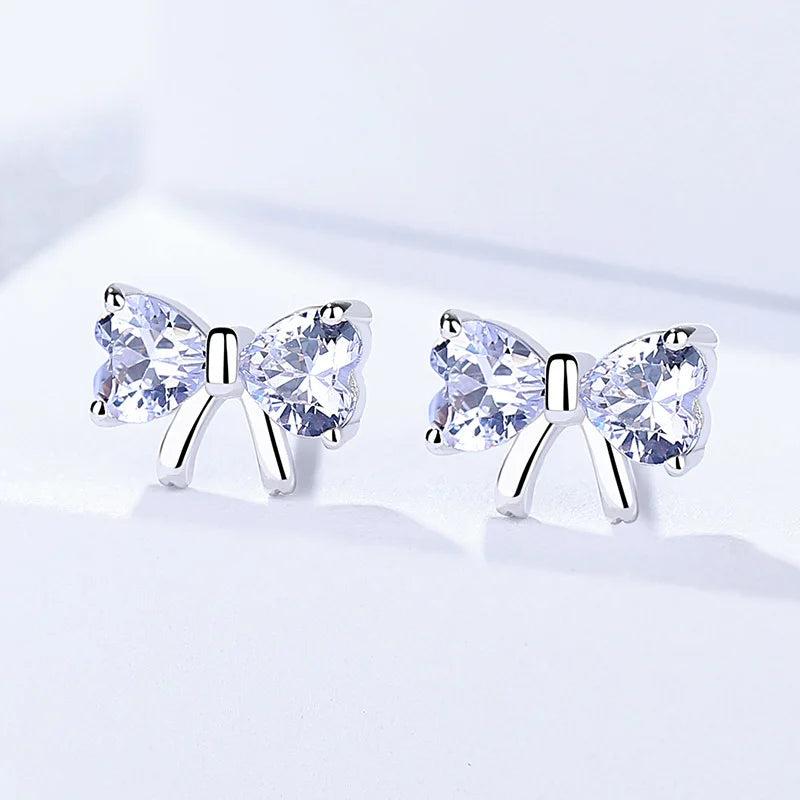 925 Silver Bow Earrings for Women