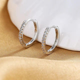 S925 Silver Zircon Hoop Earrings for Women Wedding Gift