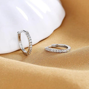 S925 Silver Zircon Hoop Earrings for Women Wedding Gift
