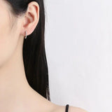 S925 Silver Zircon Hoop Earrings for Women Wedding Gift