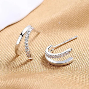 S925 Silver 12MM CZ Earrings Women Engagement Wedding Gift