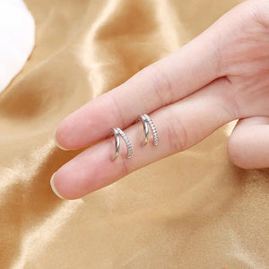 S925 Silver 12MM CZ Earrings Women Engagement Wedding Gift