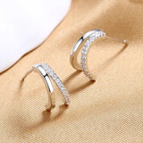 S925 Silver 12MM CZ Earrings Women Engagement Wedding Gift