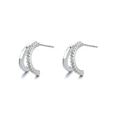 S925 Silver 12MM CZ Earrings Women Engagement Wedding Gift