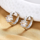 S925 Large Zircon Earrings Women Wedding Jewelry