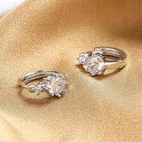 S925 Large Zircon Earrings Women Wedding Jewelry