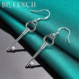 925 Silver Key Earrings Women Engagement Party Personality Jewelry