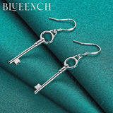 925 Silver Key Earrings Women Engagement Party Personality Jewelry