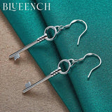 925 Silver Key Earrings Women Engagement Party Personality Jewelry