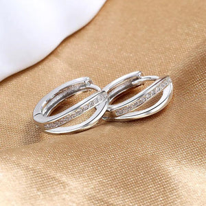 S925 Mini Hollow Round Zircon Earrings For Women Gift Jewelry