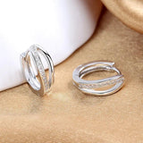 S925 Mini Hollow Round Zircon Earrings For Women Gift Jewelry