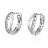S925 Mini Hollow Round Zircon Earrings For Women Gift Jewelry