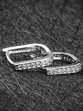 925 Silver U Zircon Hoop Earrings Wedding Gift Jewelry