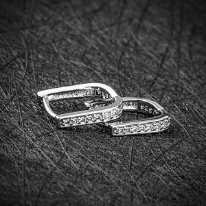 925 Silver U Zircon Hoop Earrings Wedding Gift Jewelry