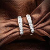 925 Silver U Zircon Hoop Earrings Wedding Gift Jewelry