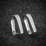 925 Silver U Zircon Hoop Earrings Wedding Gift Jewelry
