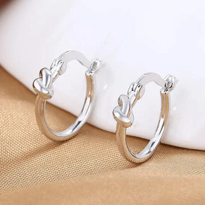 S925 Sterling Silver 10MM Round Knotted Earrings