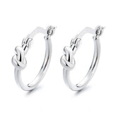S925 Sterling Silver 10MM Round Knotted Earrings