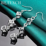 925 Silver Zircon Drop Earrings Wedding Evening Glamour Jewelry
