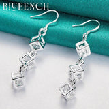 925 Silver Zircon Drop Earrings Wedding Evening Glamour Jewelry