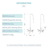 Silver Dragonfly Long Chain Dangle Earrings Women Jewelry