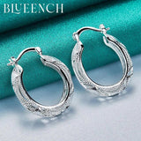 925 Silver Hollow Hoop Earrings for Women's Party Wedding Jewelry