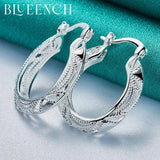 925 Silver Hollow Hoop Earrings for Women's Party Wedding Jewelry