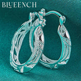 925 Silver Hollow Hoop Earrings for Women's Party Wedding Jewelry