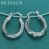 925 Silver Hollow Hoop Earrings for Women's Party Wedding Jewelry
