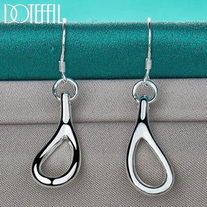 925 Silver Water Droplets Drop Earrings Wedding Jewelry