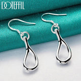 925 Silver Water Droplets Drop Earrings Wedding Jewelry