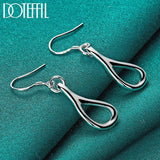 925 Silver Water Droplets Drop Earrings Wedding Jewelry