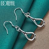 925 Silver Water Droplets Drop Earrings Wedding Jewelry