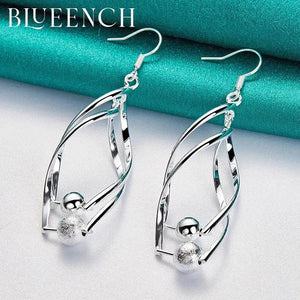925 Silver Spinning Ball Earrings Wedding Jewelry