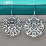 925 Silver Geometric Pattern Drop Earrings For Women