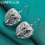925 Silver Heart Earrings for Women Wedding Jewelry