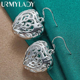 925 Silver Heart Earrings for Women Wedding Jewelry