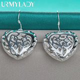 925 Silver Heart Earrings for Women Wedding Jewelry